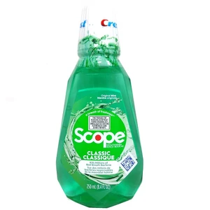 CRMW250R, Crest Scope Classic Original Mint Mouthwash 250ml/8.4oz, 037000956600