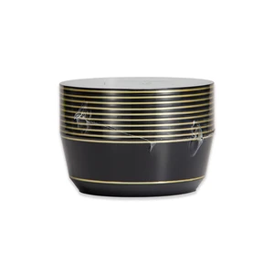36269, Elegance Party 10PK 14oz Soup Bowl Black+Gold, 191554362697