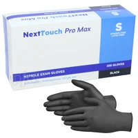 NG-NT-S, Next Touch Black Nitrile Exam Gloves 100CT Size: Small, 810181040555