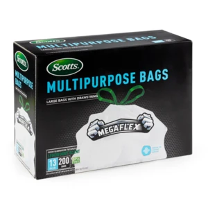 ST-30204, Drawstring Trash Bag Flex 13 Gal 200CT White Lemon - Scotts, 191554302044