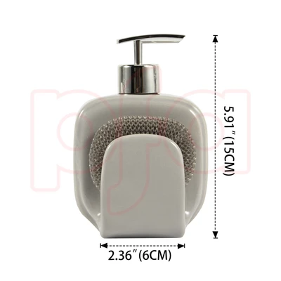 38171, Ceramic soap dispensar with sponge 330ml, 191554381711