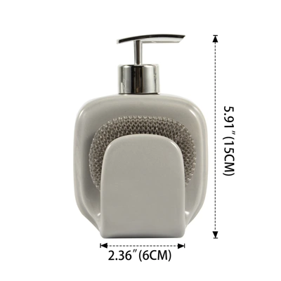 38171, Ceramic soap dispensar with sponge 330ml, 191554381711