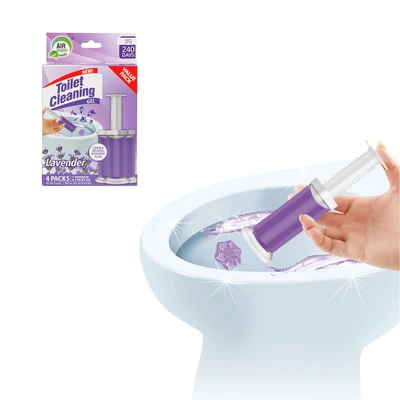 60129, Toilet Cleaning Gel  4 Pack Clean Lavender Scent 6.43oz with 56 Stamps - Air Fusion, 191554601291