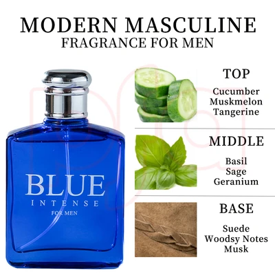 88201, Eau de Parfum 3.4 oz/100 ml Blue Intense for Men - United Scents, 191554882010