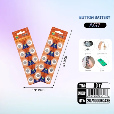 AG07, Botton Cell Battery-(AG07)=LR927-LR57-L926, 887257730108