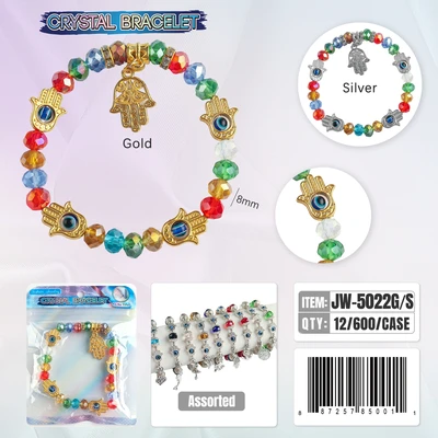 JW-5022, Crystal Bracelet Random Color, 887257850011