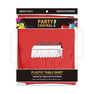 50013, Table Skirt Rectangular Red, 191554500136