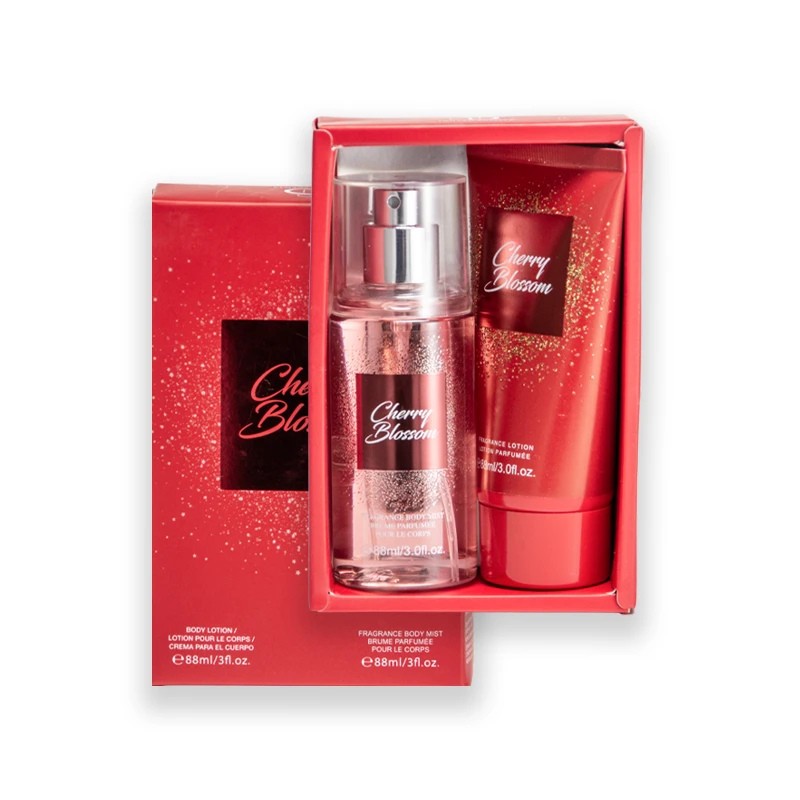 Women's 2pcs Set CHERRY BLOSSOM 3fl.oz/88ml Body Lotion 3fl.oz/88ml Body Mist