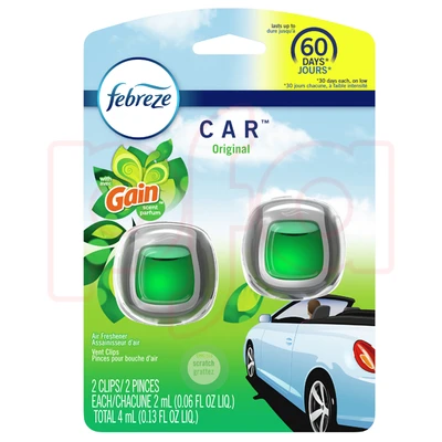 FCV2GNO, Febreze Car Vent 0.06floz 2PK Gain Original, 037000865865