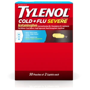 TYL-CFS-DP50, Tylenol Cold & Flu Severe Two Caps Display Box 50's
