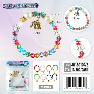 JW-5012, Crystal Bracelet Random Color, 887257850011