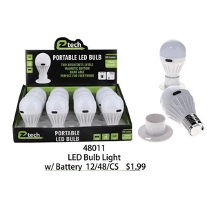 48011, EZ Tech Portable LED Bulb w/ Battery, 191554480117