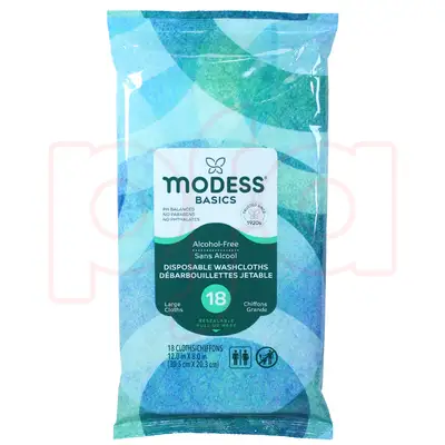 M69832, Modess Disposable Washcloths 18CT, 855424008329