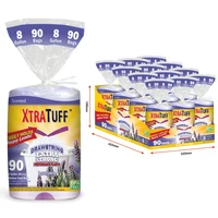 30154, Xtratuff Trash Bag Drawstring 8G 90CT Lavender, 191554301542