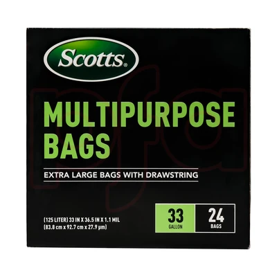 ST-30210, Drawstring Trash Bag Flex 33 Gal 24CT Black - Scotts, 191554302105