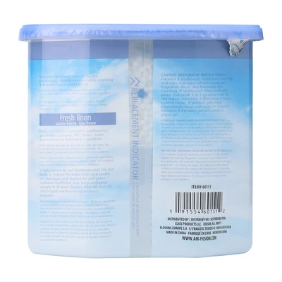 60151, Air Fusion Moisture Absorber & Odor Eliminator 14oz – Fresh Linen, 191554601512