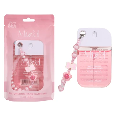 60919, Liquid Hand Sanitizer Spray Single Braclete 1.5oz With Bag Rose Petal, 191554609198
