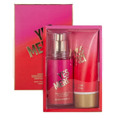 88986, Women's 2pcs Gift Set YES MERCI 3fl.oz Body Mist 3fl.oz Body Lotion, 191554889866