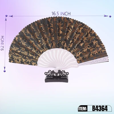 B4364, Hand Fan 16.5“x9.2" 24/DPQ, 887257643644