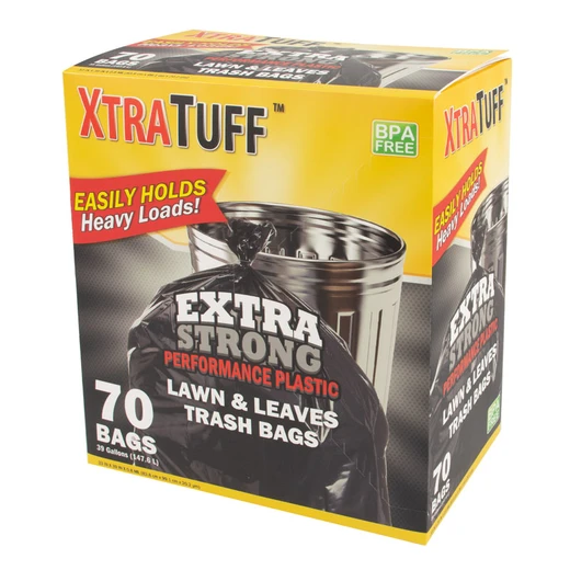 30167, XtraTuff Extra Strong Black Lawn & Leaves Trash Bags 39Gal 70CT, 191554301672