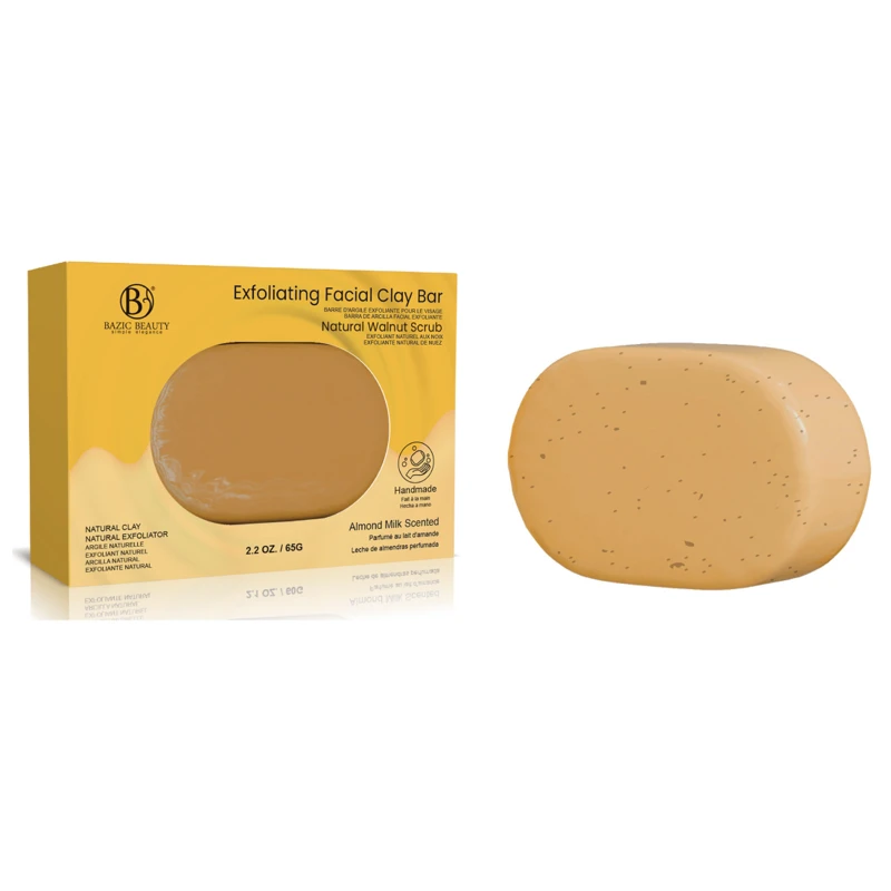 Bazic Beauty Exfoliating Facial Clay Bar 2.2oz/65g Almond Milk