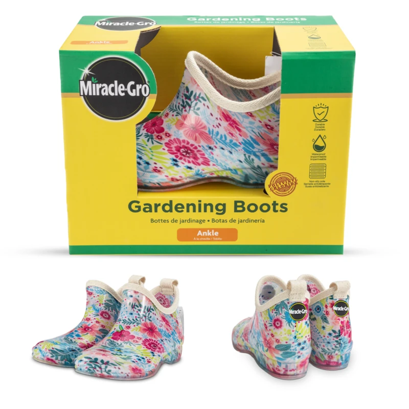 Miracle.Gro Gardening Rain Boots Ankle Floral 6-10 28*15*21.7cm