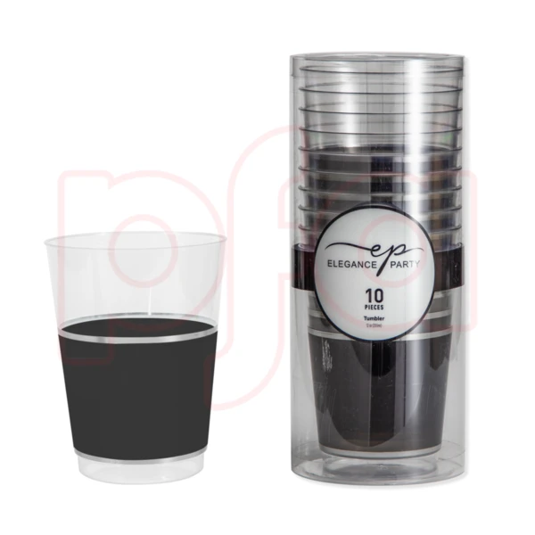36274, EP 10PK 12oz Tumbler Clear+Silver+Black, 191554362741