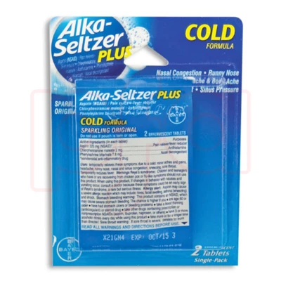 ASB12C, Alka-Seltzer Single Pack blister 12ct Cold, 655708128305