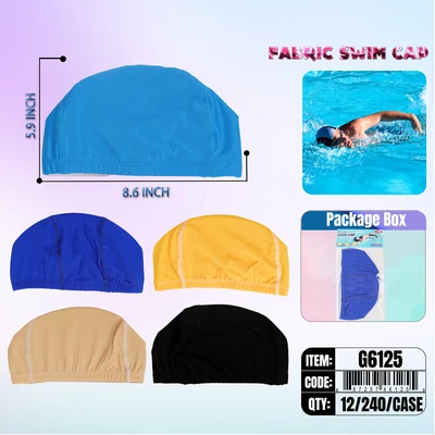 G6125, Fabric Swim Cap All Fit, 887257461255