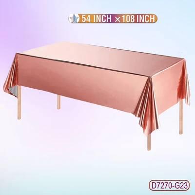 D7270-G23, Metallic Table Cover Rose Gold.54"x108", 887257572760