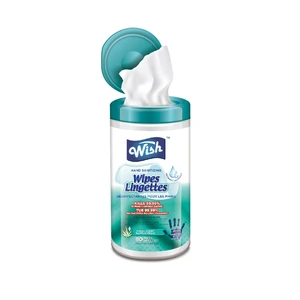 60413F, Wish Hand Sanitizing Wipes Can 80CT Fresh, 191554604131
