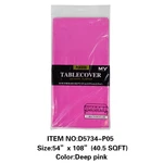 D5734-P05, Plastic Table Cover Pink Rectangular 54"x108", 887257557347