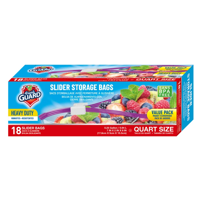 Fresh Guard Slider Storage Bag Quart 18CT