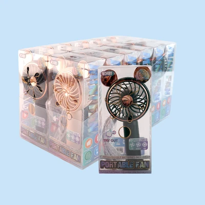 W3481, Rechargeable Portable Fan Light Up Assorted Color/PDQ, 887257734816