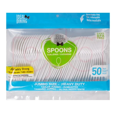 36061, Ideal Dining 50CT Plastic Spoon Jumbo, 191554360617