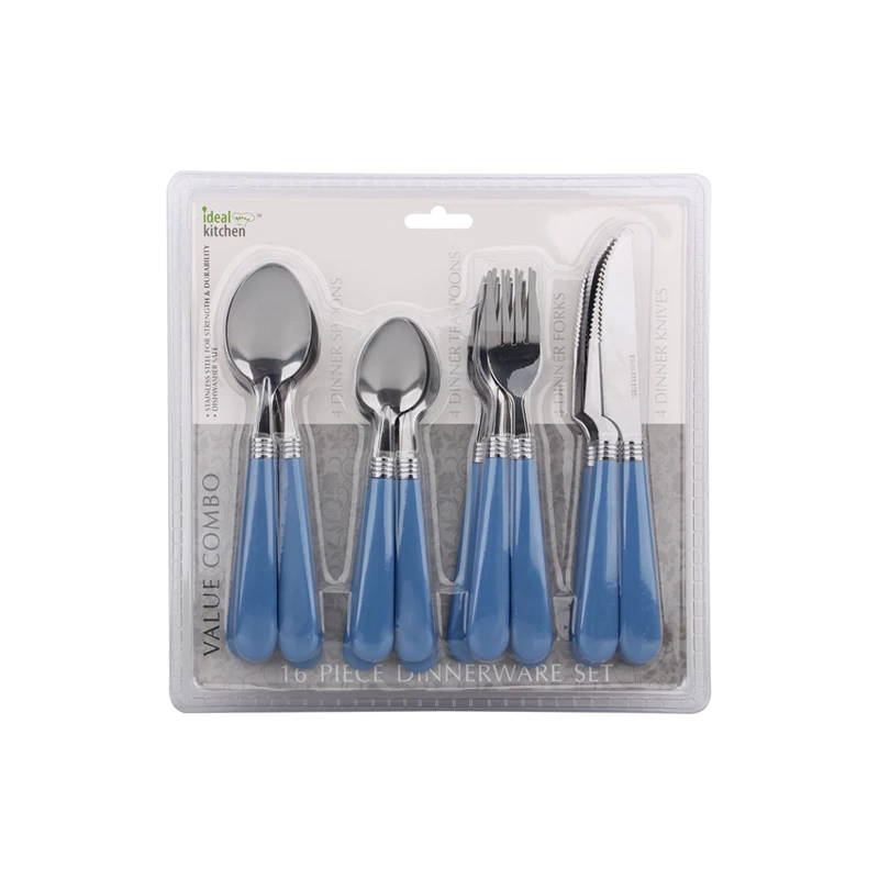 Ideal Kitchen 16PK Dinnerware Set Blue