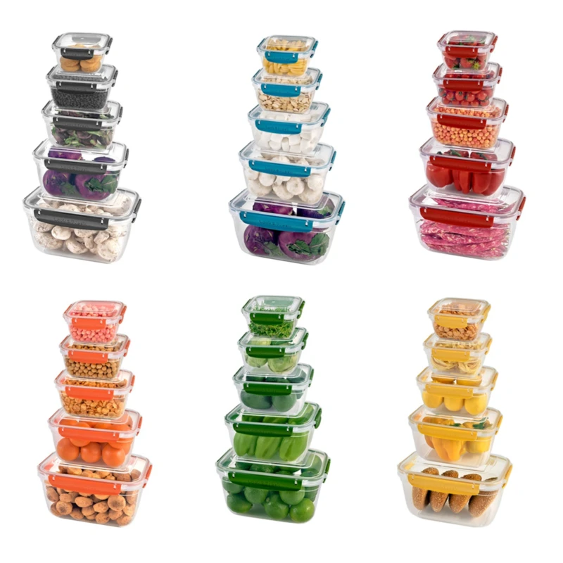 Fresh Guard Food Storage Container Set 10 pcs Rectangle