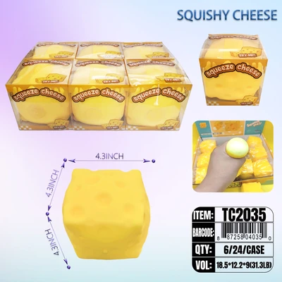 TC2035, Squishy Flour Square Cheese 4.33"x4.33"x4.33, 887258040350