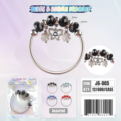J6-005, BANGLE & BEADS BRACELET, 887257840012