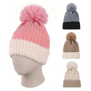 10319, Ladies Pom Hat w/Fur Lining, 191554103191