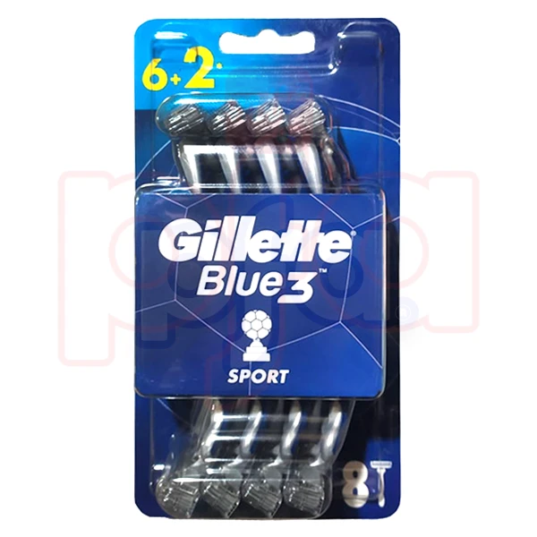 GB3-8CL, Gillette Blue 3 Razor 8CT Sport, 7702018531783