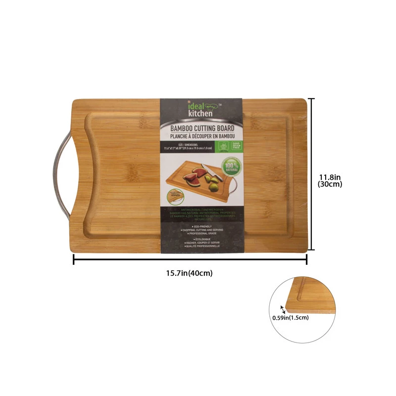 Ideal Kitchen Bamboo Cutting Board w/ handle L