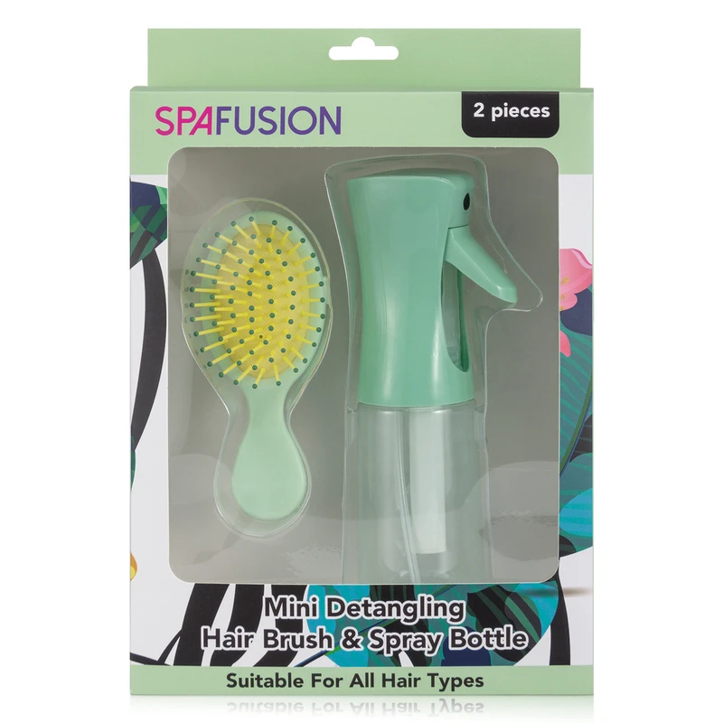 Mini Detangling Hair Brush & Spray Bottle Set