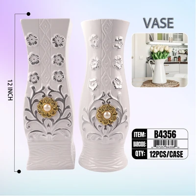 B4356, Ceramic Vase 12" (2*Style) Assorted, 887257643569