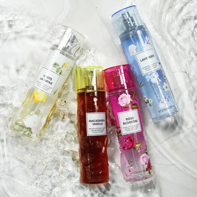 88818, Women's Body Mist Display 8 oz/ 236 ml Love Of Fruits, 4 Scents Lavender/Macadamia Vanilla/Rose Blossom/White Jasmine - United Scents