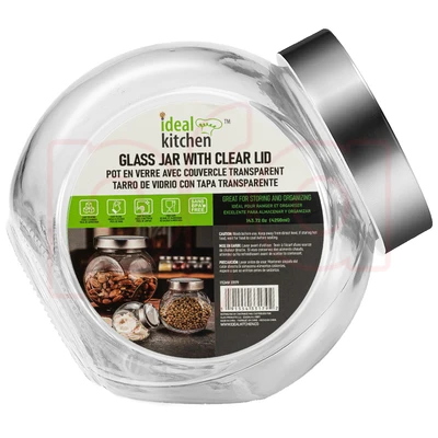 33179, Ideal Kitchen Glass Jar with Clear Lid 145.2 oz, 191554331792