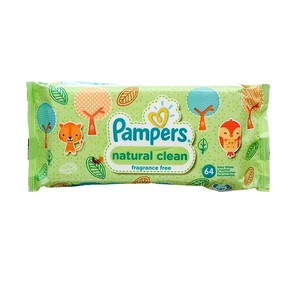P64NC, Pampers Wipes 64CT Natural Clean, 4015400622413