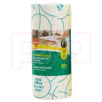 YR632, Noam Compostable Cloth 30 Sheet Perforated Rolls 26x27, 850047448057