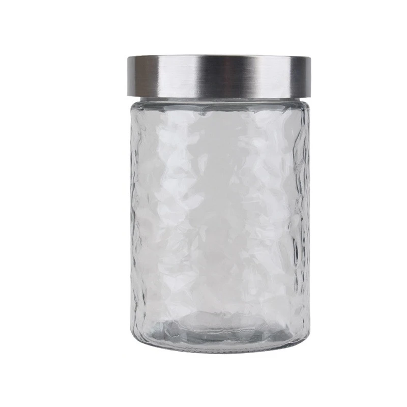 Glass Jar Chrome Lid 1.2L Tall