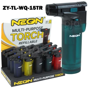 ZY-TL-WQ-15TR, MK Neon Multi-Purpose Torch Lighter Assorted Color PDQ, 810162292669